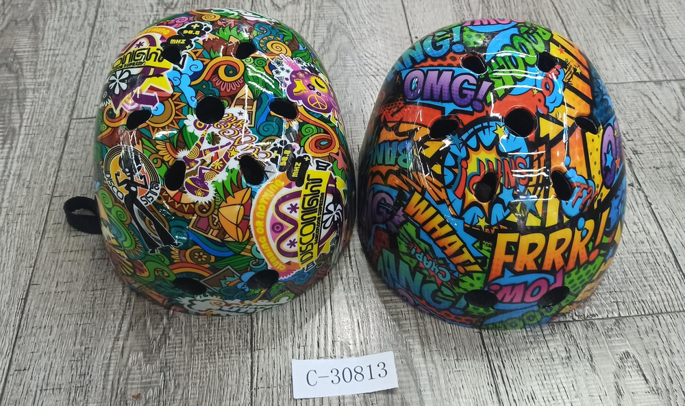 шлем для катания, 4 микс рисунка, 1 размер, с-30813