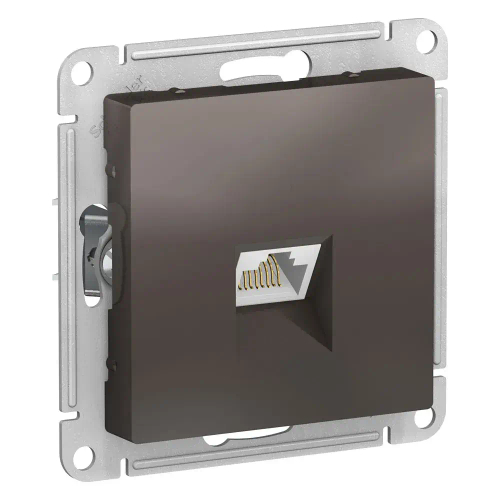 Atlas Desing Розетка компьютерная RJ45 кат. 6A, механизм, Мокко