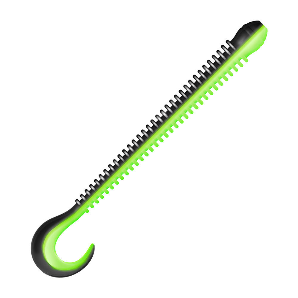 Приманка ZUB-WORM-ZANDER 135мм(5,3")-5шт, (цвет 033) черный верх-желтый низ