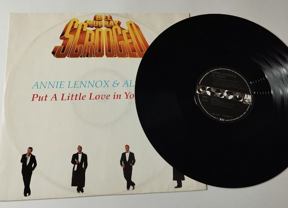 Винтажная виниловая пластинка LP Annie Lennox and Al Green Put A Little Love In Your Heart Новая Рождественская Сказка (Germany 1988) Maxi Single