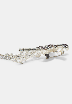 Stradivarius Брошь-цветок со стразами, серый