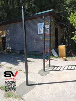 Монтаж уличной шведской стенки Sv Sport (3 вертикальных столба)