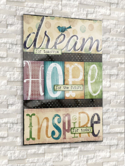 Постер на стекле "Dream Hope Inspire" Декор для дома, подарок