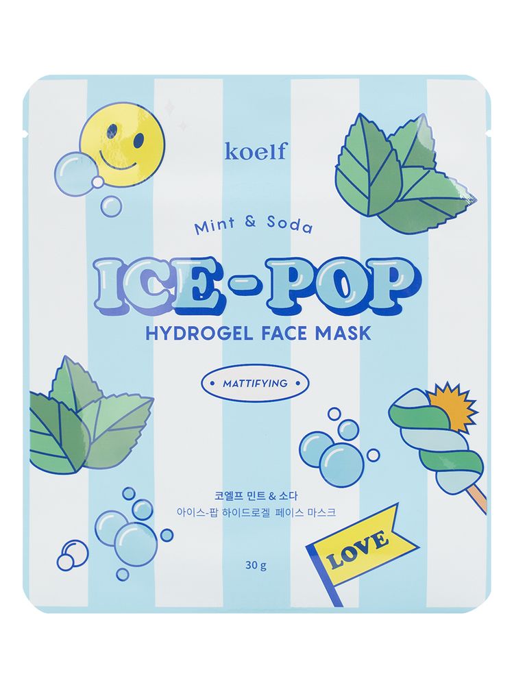 Маска гидрогелевая для лица Koelf Mint &amp; Soda Ice-pop Hydrogel Face Mask Мята и газировка 30 г