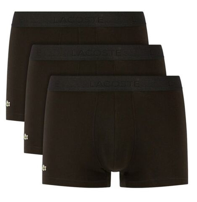 Мужские спортивные боксеры Lacoste Casual Black Boxer Briefs 3P - black
