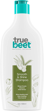 Truebeet Шампунь "Гладкий и блестящий" для блестящих и не вьющихся волос с пшеничным протеином, Алоэ вера и экстрактом Амлы - Для всех типов волос| 300 мл