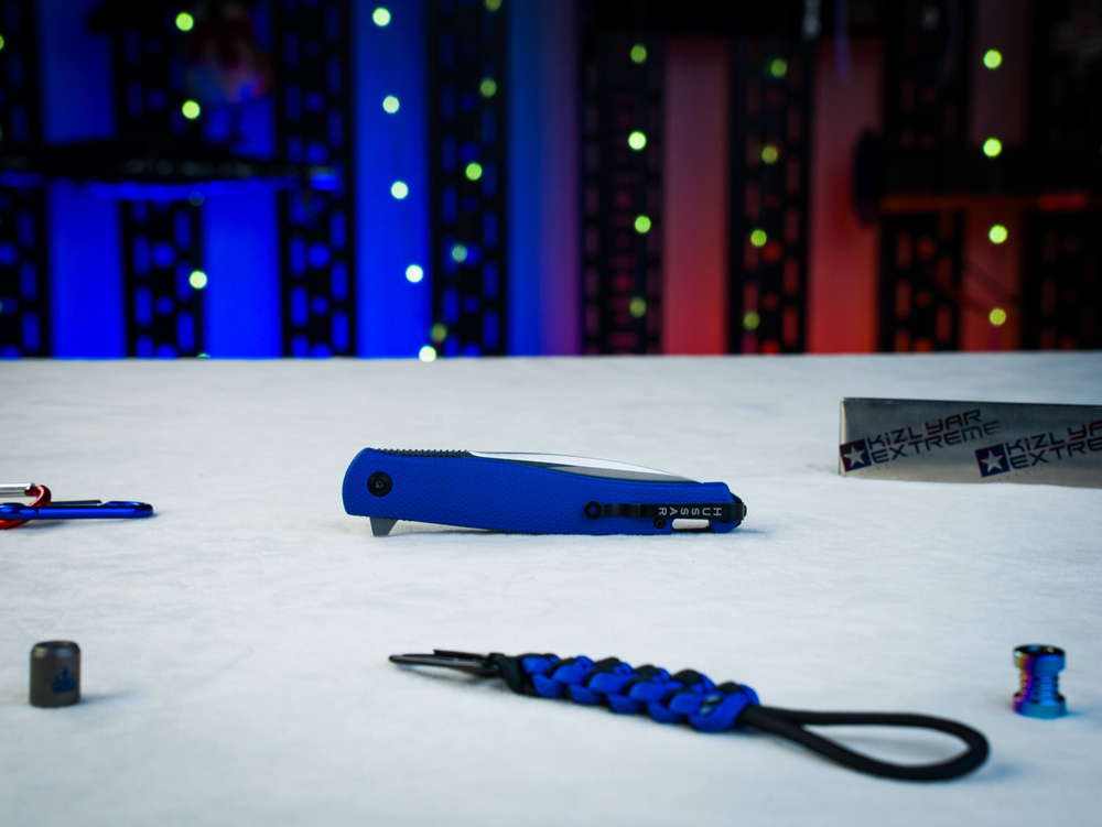 🏆Складной нож Hussar PGK (Cryo) StoneWash Blue