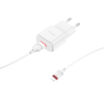 Сетевой адаптер питания BOROFONE BA48A 1USB 2.1A + кабель Lightning (белый)