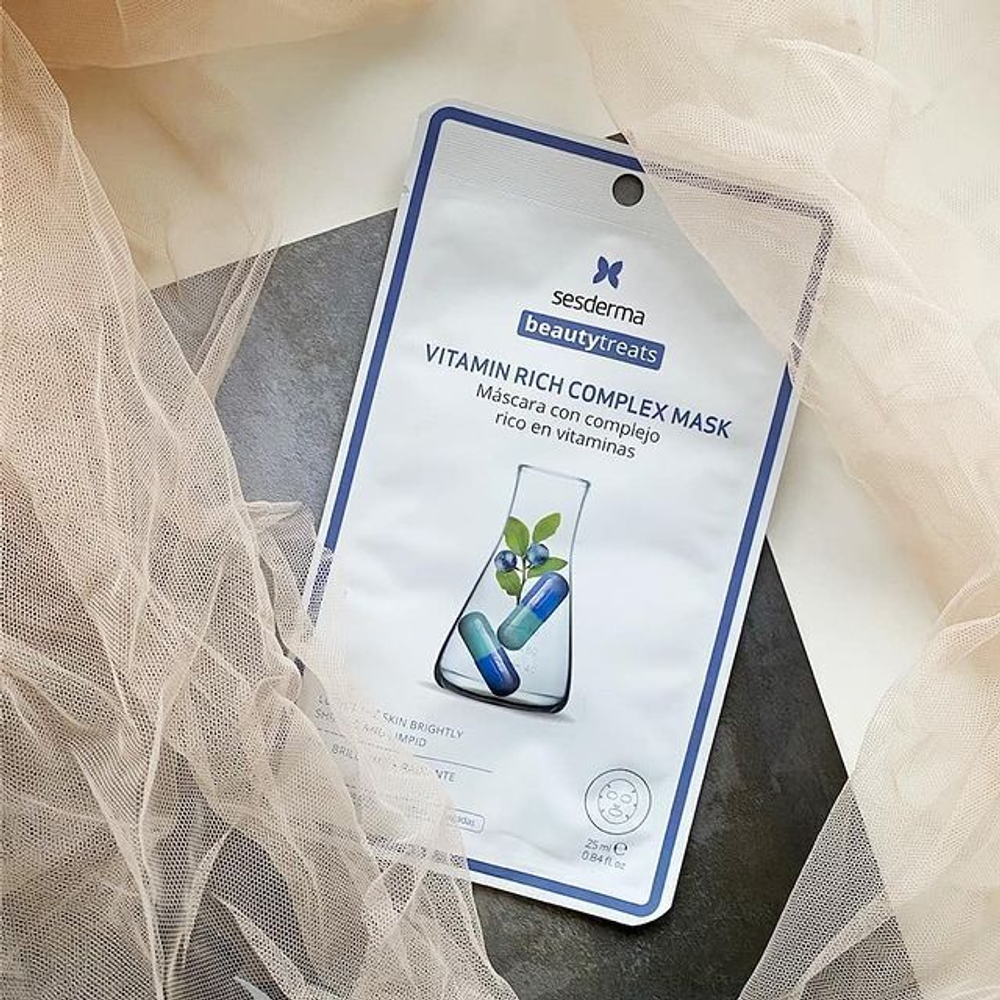 Sesderma BEAUTYTREATS Vitamin Rich Complex Mask - Увлажняющая тканевая маска для сияния кожи с экстрактом черники и ягод асаи