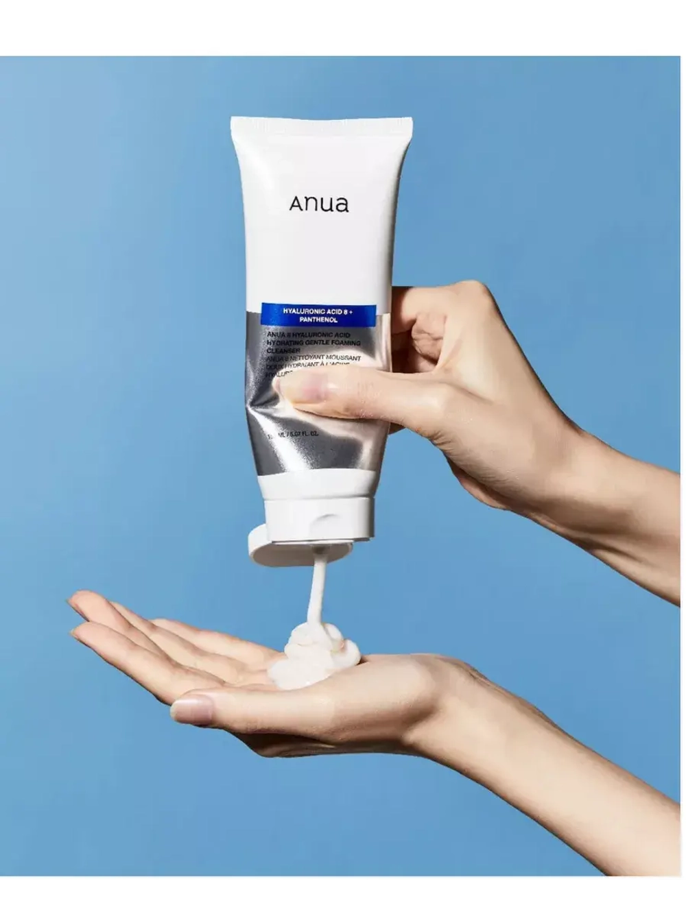 Anua 8 Hyaluronic Acid Hydrating Gentle Foaming Cleanser мягкая пенка для умывания с гиалуроновой кислотой