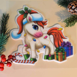 Наклейка на стекло "Лошадка с гирляндой" 20*20см