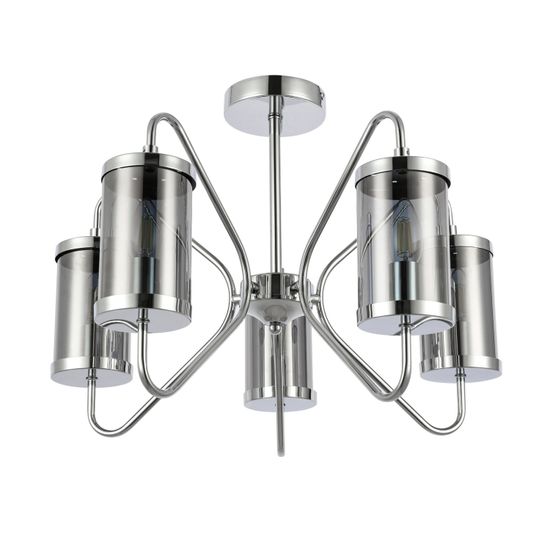 SLE102302-05 Светильник потолочный Хром/Дымчатый E14 5*40W VALIERI