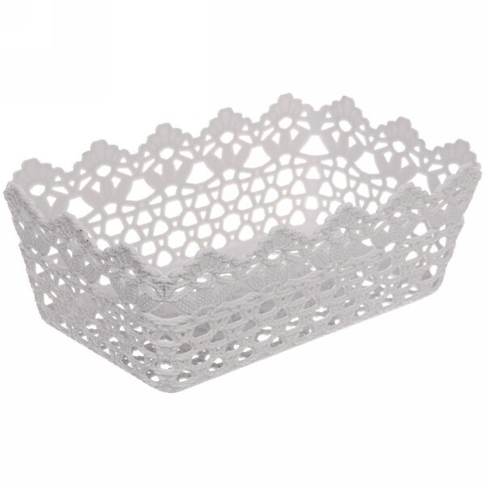 Корзина для мелочей «Вязанье» серая 24,5х15х9см