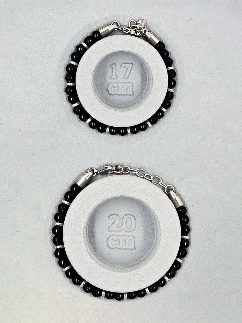 Браслет мужской из натурального чёрного агата