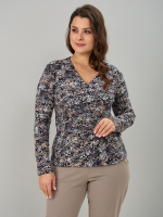 Блузка БЛкл-079/черный-бежабстракция