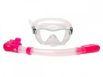 Набор маска+трубка Sargan Агидель прозрачный/розовый
