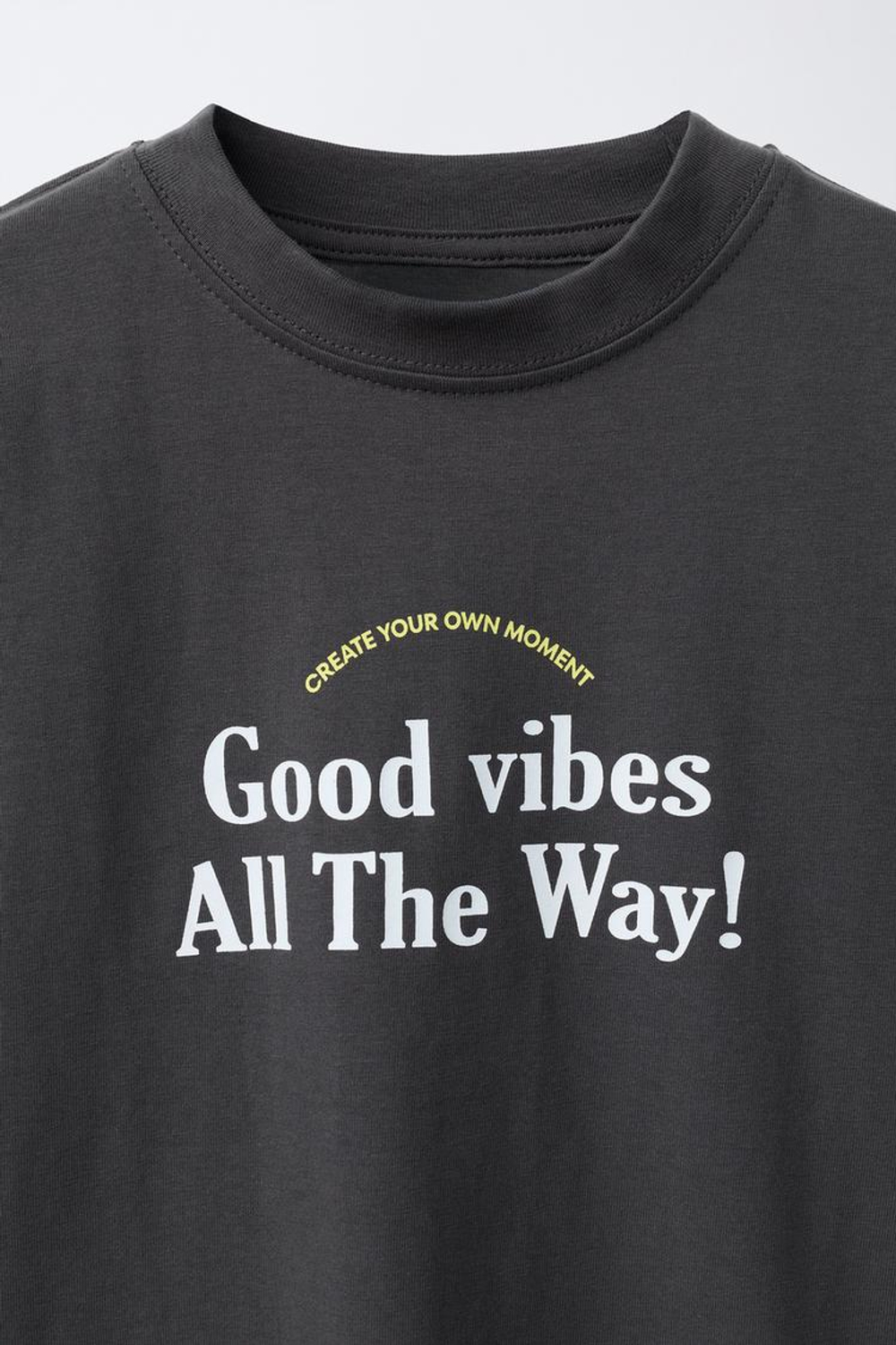 ZARA ФУТБОЛКА С НАДПИСЬЮ, АНТРАЦИТОВО-СЕРЫЙ