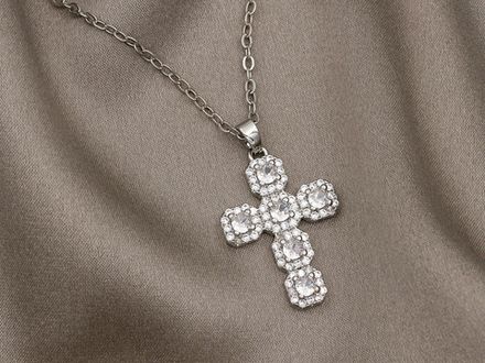 Подвеска Крест 26,5мм, со стразами