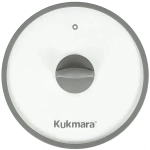 Крышка стеклянная плоская 240мм, с ободом и пароотводом из силикона и бакелитовой ручкой софт-тач цвет серый, деколь серая