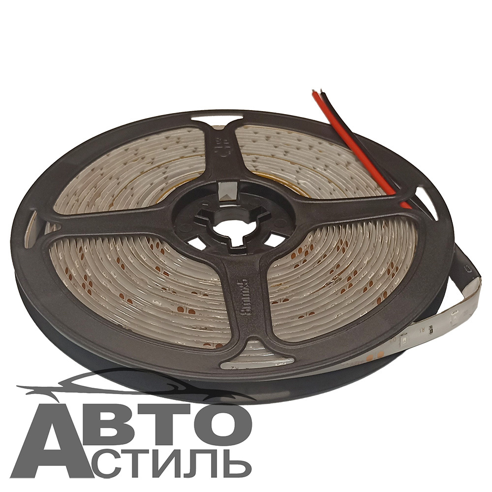 Светодиодная полоса 5м 2835 мелкий крист КРАСНАЯ 300д 15W М5 (белая основа)123003528кб