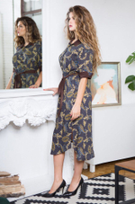 Халат-рубашка Elania с поясом (Размер: XXL) (Цвет: коричневый)