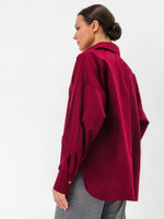 Рубашка 22904 оверсайз бордовая