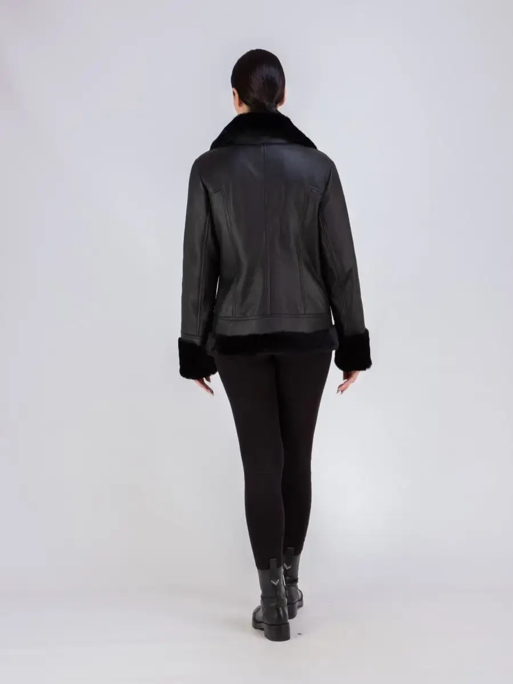 Дубленка женская авиатор натуральная зимняя Турция