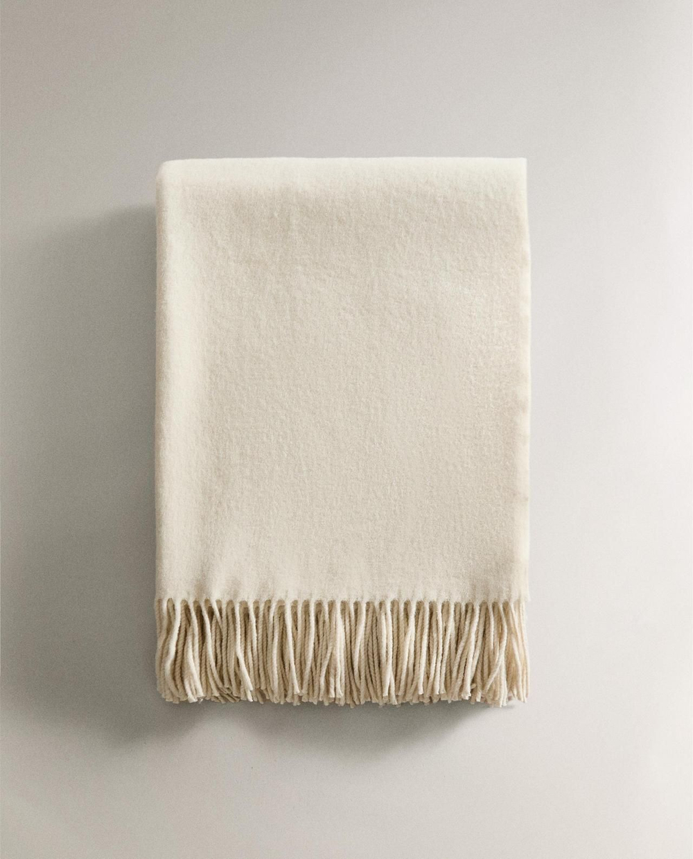 Zara Home - Шерстяной плед, белый, 140x190 см