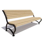 Скамейка стальная "Одинцово" лиственница 3,0м, без подлокотников, лак