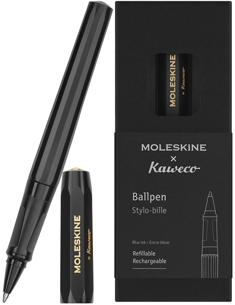 Шариковая ручка Moleskine & Kaweco Black (KAWBALLPENBK) черная в подарочной коробке