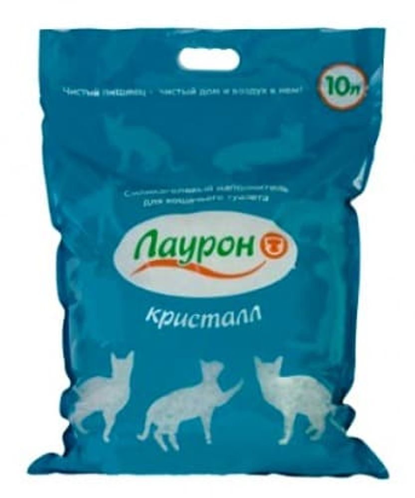 Наполнитель Лаурон "Кристалл" 10л силикагелевый д/кошек
