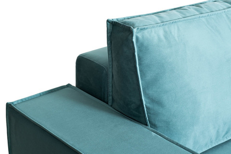 Диван трехместный раскладной угловой правый Garda Decor BERGAMO-3MR-1K-БИРЮЗОВЫЙ-Vel43