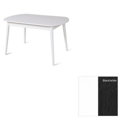 Обеденный стол Эней 130(160)x80 (черный/белый)