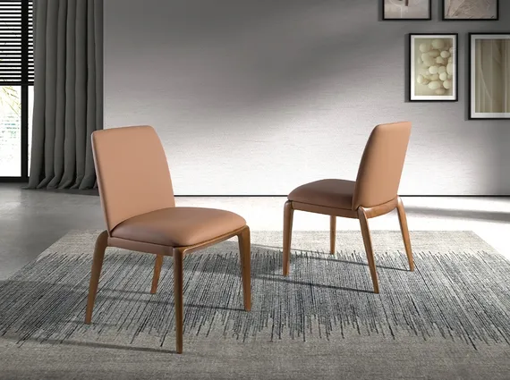 Стул Angel Cerda 4135 из экокожи коричневого цвета