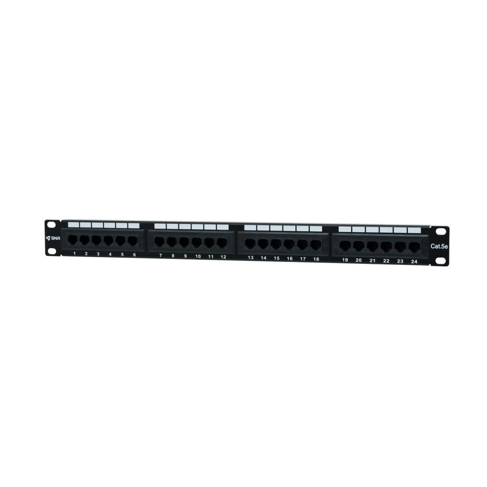 Коммутационная панель SNR, 19" неэкранированная, 1U, 24 порта, cat.5e, горизонтальная заделка