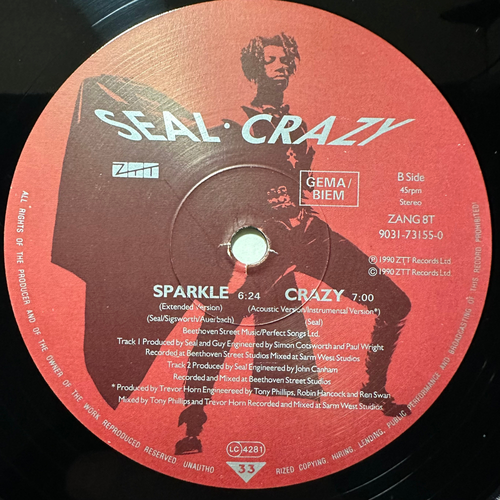 Seal - Crazy (Европра 1990г.) 12", 45 RPM