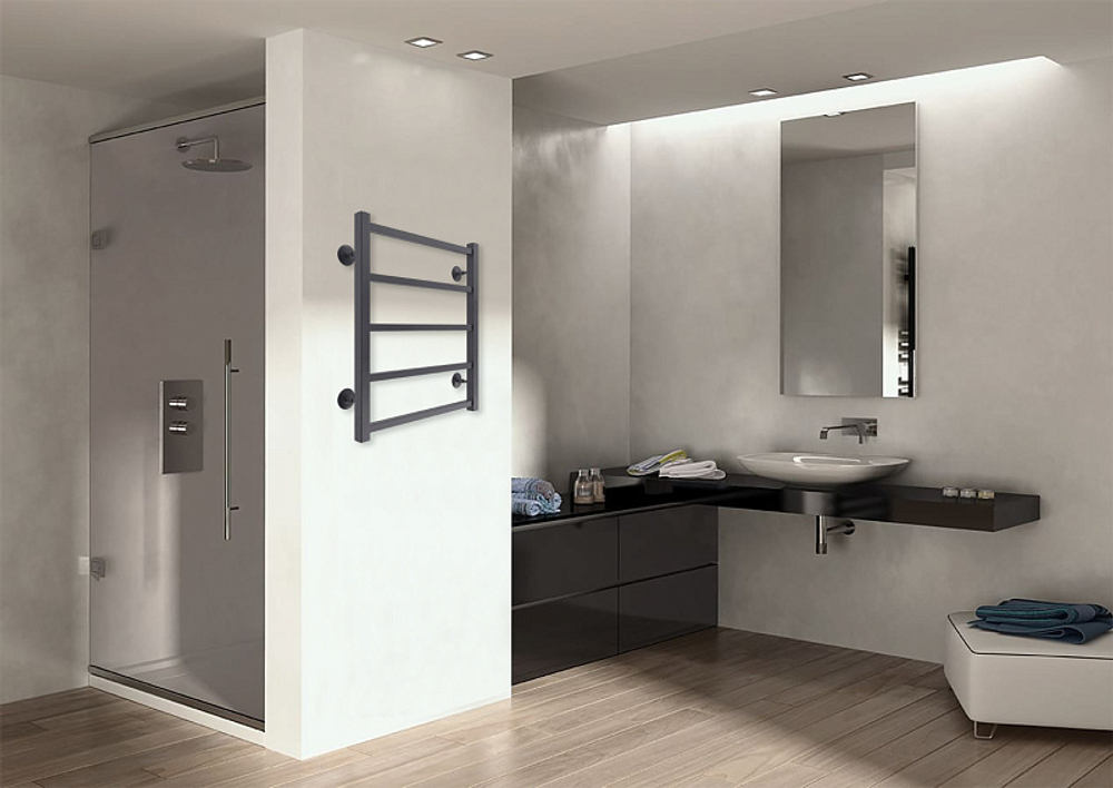 Полотенцесушитель водяной Azario Ancona 53х60, Графит