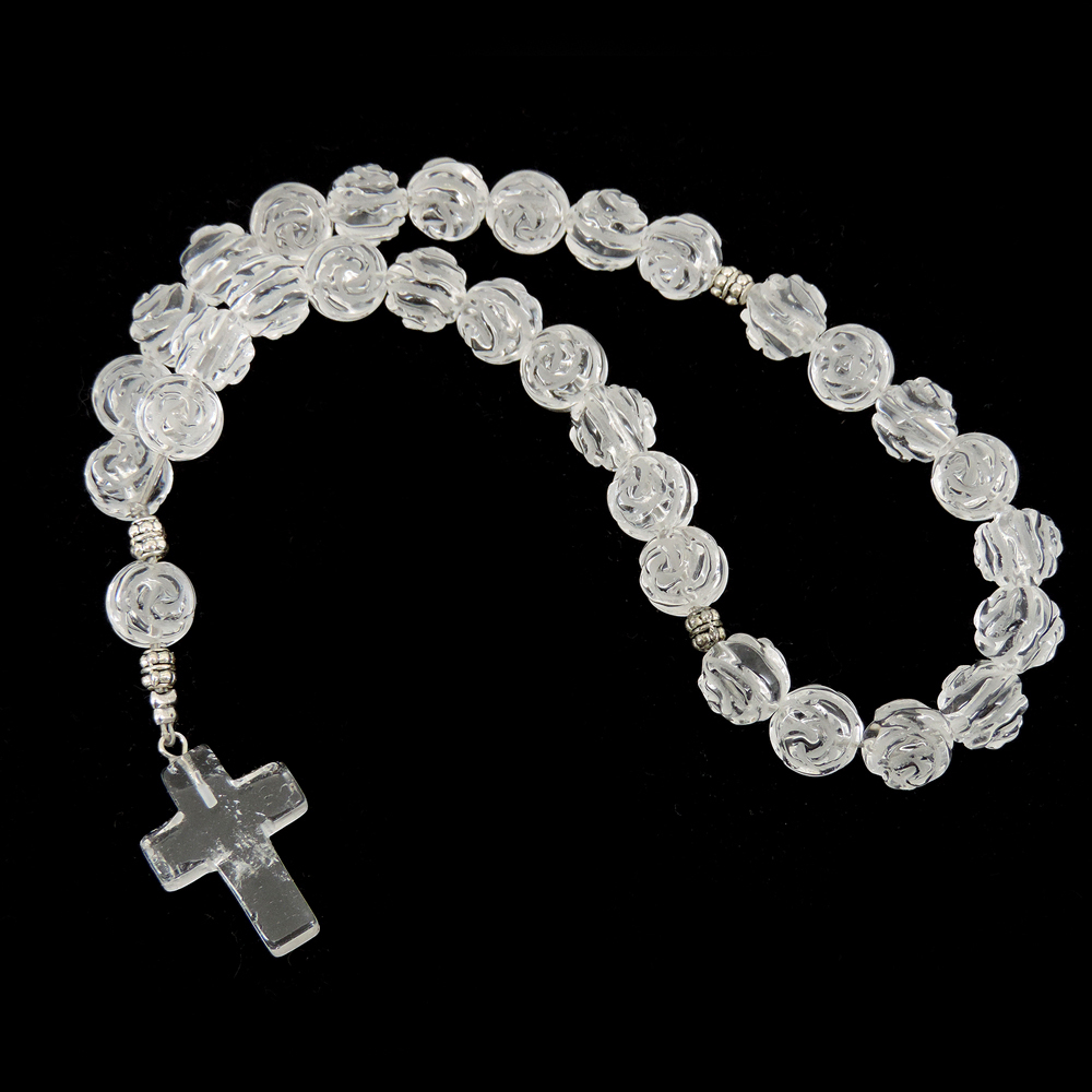 Четки "Резные с крестом" горный хрусталь асс.