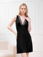 Ночная сорочка вискоза без рукавов с кружевом