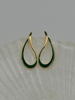 Серьги с зелёной эмалью