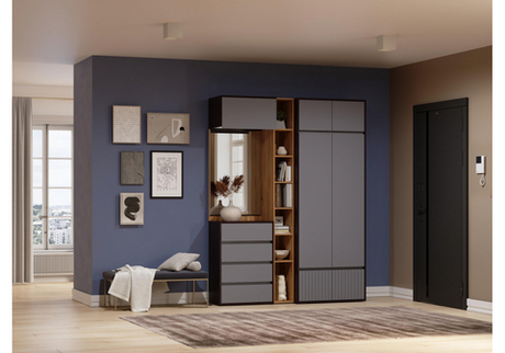 Прихожая Woodville Роут венге, графит софт  4