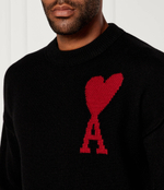 Хлопковый свитер AMI Paris - черный(BFUKS006 018)