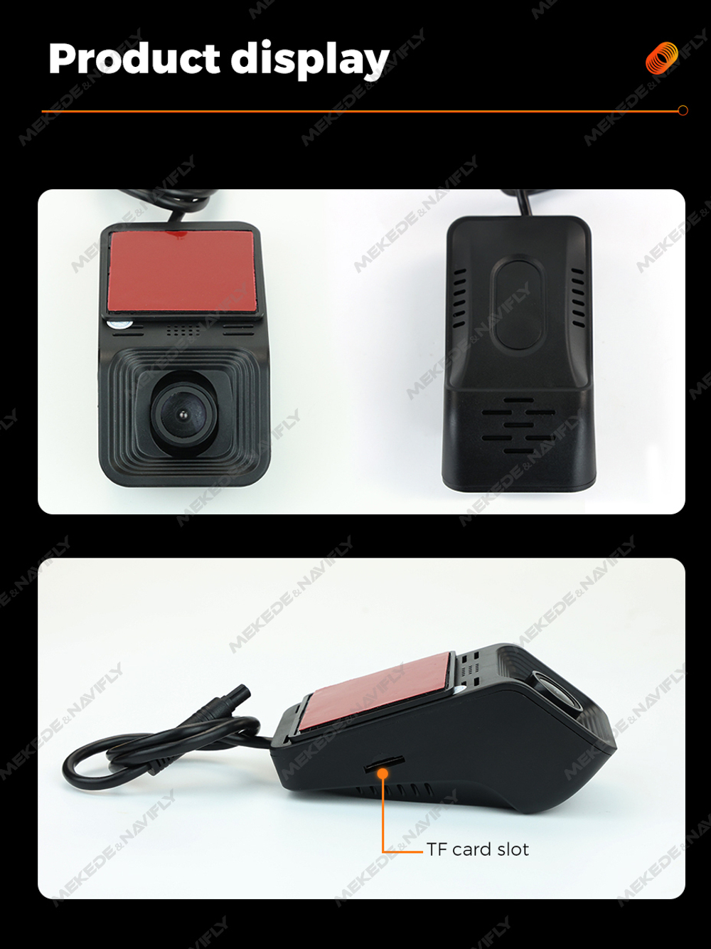 Видеорегистратор для автомагнитол Android - Mekede ADAS-DVR, 1920x1080p, функция контроля полос ADAS, управление по USB