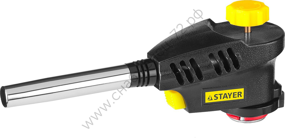 STAYER ProTerm Turbo PG300 1300°C с пьезоподжигом, на баллон с цанговым соединением, турбо нагрев + 30%, Газовая горелка (55582)