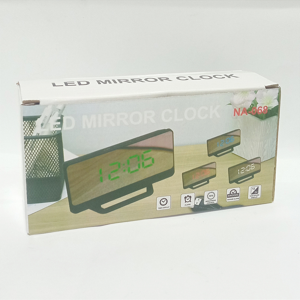 Часы зеркальные LED MIRROR NA-068 Белое свечение USB
