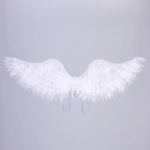 Крылья карнавальные «Яркий полёт» 63*21 см, Белый с т.белой подсветкой