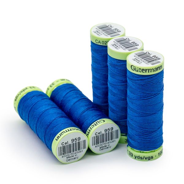 Нитки для тонких тканей Gutermann Extra Fine 150 (200 метров), 5 кат. | 959 голубой королевский