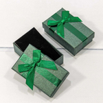 Коробка Ювелирная 8х5х2.5 см Набор 2 шт с бантом (Зеленый)