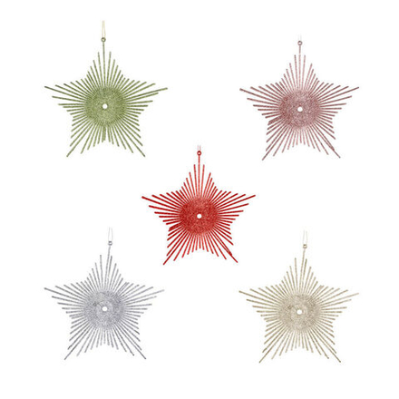 Подвесное украшение 20см "Звезда", ассорти цветов