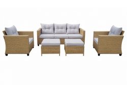 "Бостон" лаунж-зона из искусственного ротанга, цвет соломенный